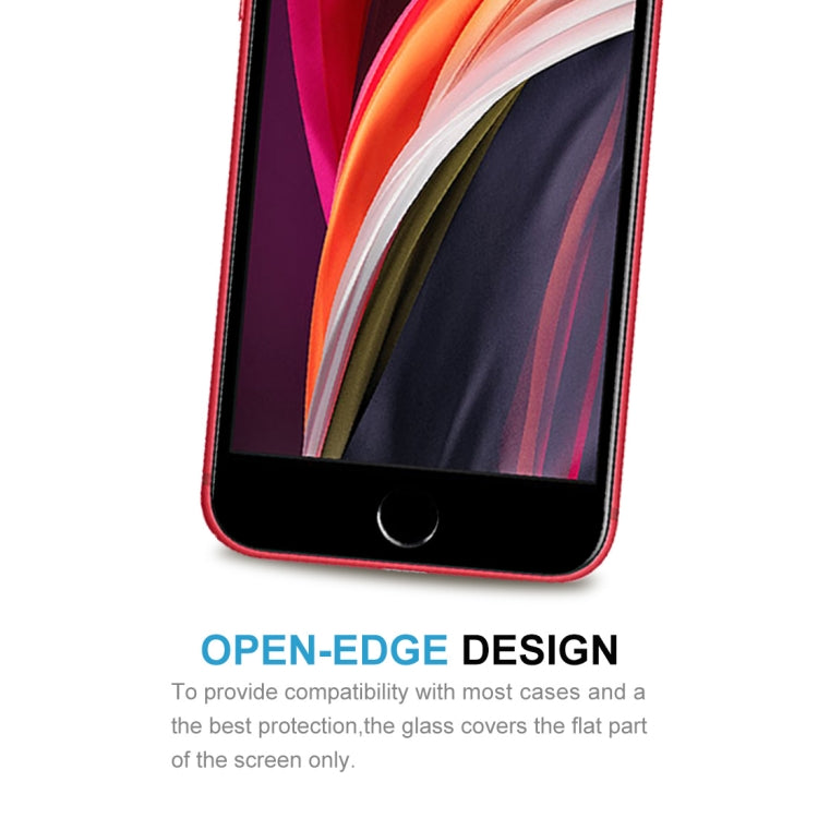For iPhone SE 2022 / 2020 Full Screen Large Arc Edge High Aluminum Tempered Glass Film(Black)