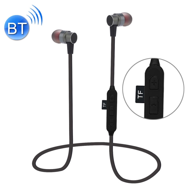 ST-K5 Wireless Magnetic Earbuds Bluetooth Sports Stereo MP3 Headset with TF Card Slot, For iPhone, Galaxy, Huawei, Xiaomi, LG, HTC and Other Smart Phones