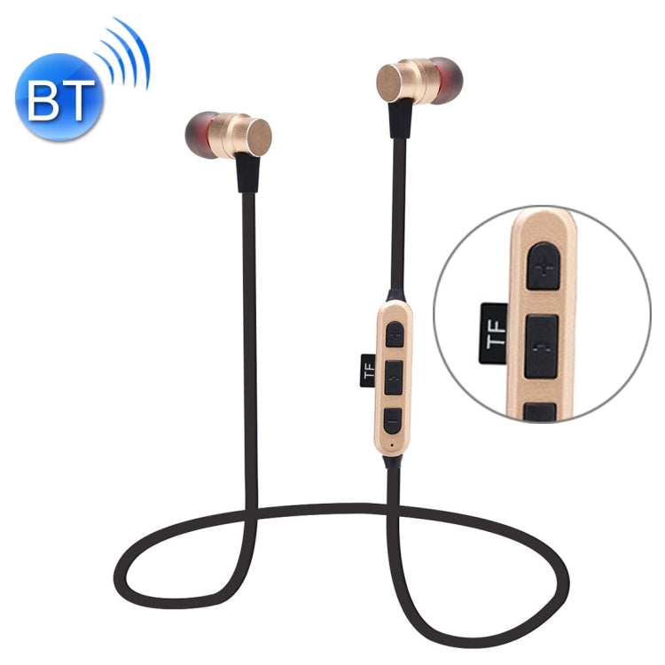 ST-K5 Wireless Magnetic Earbuds Bluetooth Sports Stereo MP3 Headset with TF Card Slot, For iPhone, Galaxy, Huawei, Xiaomi, LG, HTC and Other Smart Phones