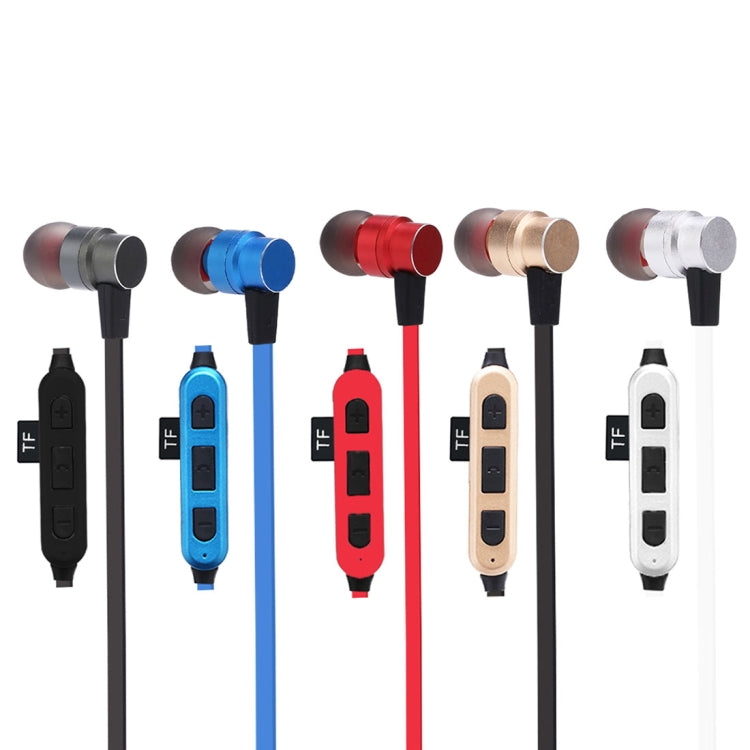 ST-K5 Wireless Magnetic Earbuds Bluetooth Sports Stereo MP3 Headset with TF Card Slot, For iPhone, Galaxy, Huawei, Xiaomi, LG, HTC and Other Smart Phones