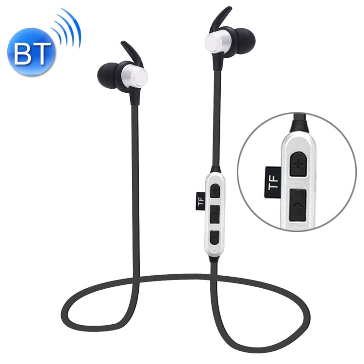 ST-K6 Wireless Magnetic Earbuds Bluetooth Sports Stereo MP3 Headset with TF Card Slot, For iPhone, Galaxy, Huawei, Xiaomi, LG, HTC and Other Smart Phones