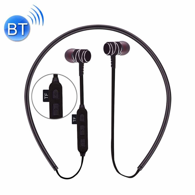 ST-K1 Wireless Magnetic Earbuds Bluetooth Sports Stereo MP3 Headphones with TF Card Slot, For iPhone, Galaxy, Huawei, Xiaomi, LG, HTC and Other Smart Phones