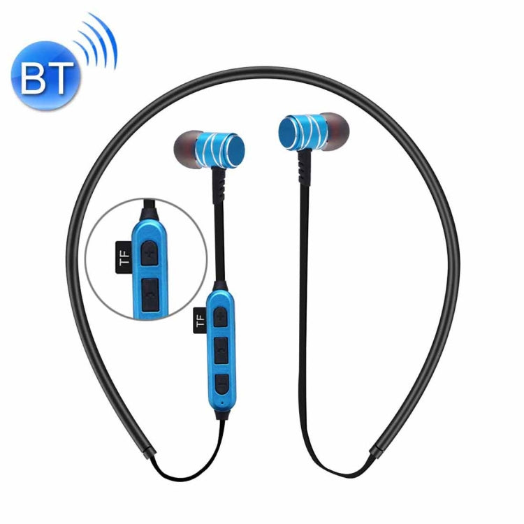 ST-K1 Wireless Magnetic Earbuds Bluetooth Sports Stereo MP3 Headphones with TF Card Slot, For iPhone, Galaxy, Huawei, Xiaomi, LG, HTC and Other Smart Phones