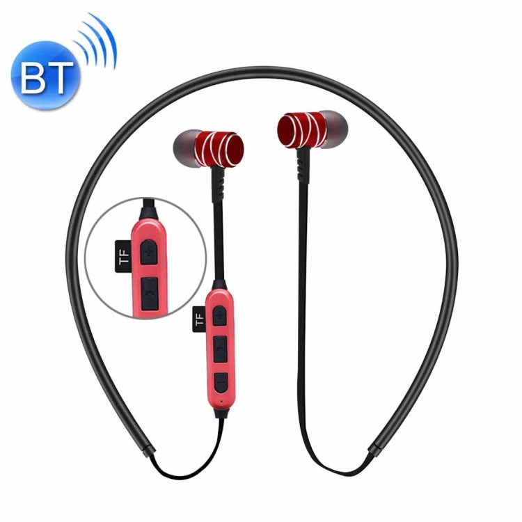 ST-K1 Wireless Magnetic Earbuds Bluetooth Sports Stereo MP3 Headphones with TF Card Slot, For iPhone, Galaxy, Huawei, Xiaomi, LG, HTC and Other Smart Phones