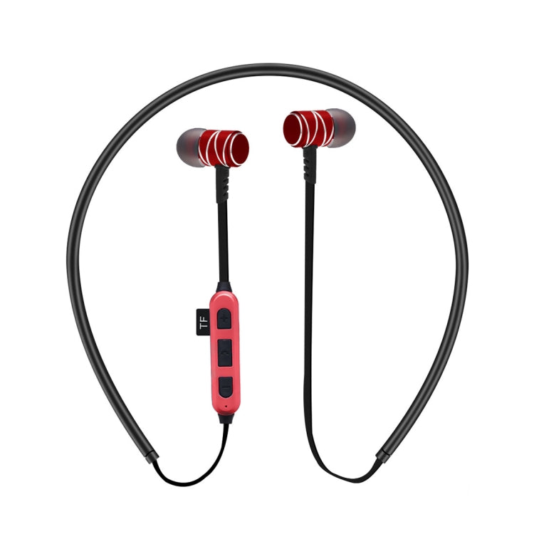 ST-K1 Wireless Magnetic Earbuds Bluetooth Sports Stereo MP3 Headphones with TF Card Slot, For iPhone, Galaxy, Huawei, Xiaomi, LG, HTC and Other Smart Phones
