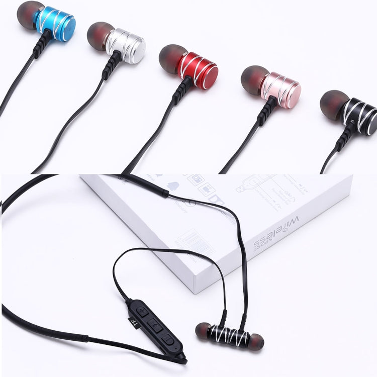 ST-K1 Wireless Magnetic Earbuds Bluetooth Sports Stereo MP3 Headphones with TF Card Slot, For iPhone, Galaxy, Huawei, Xiaomi, LG, HTC and Other Smart Phones