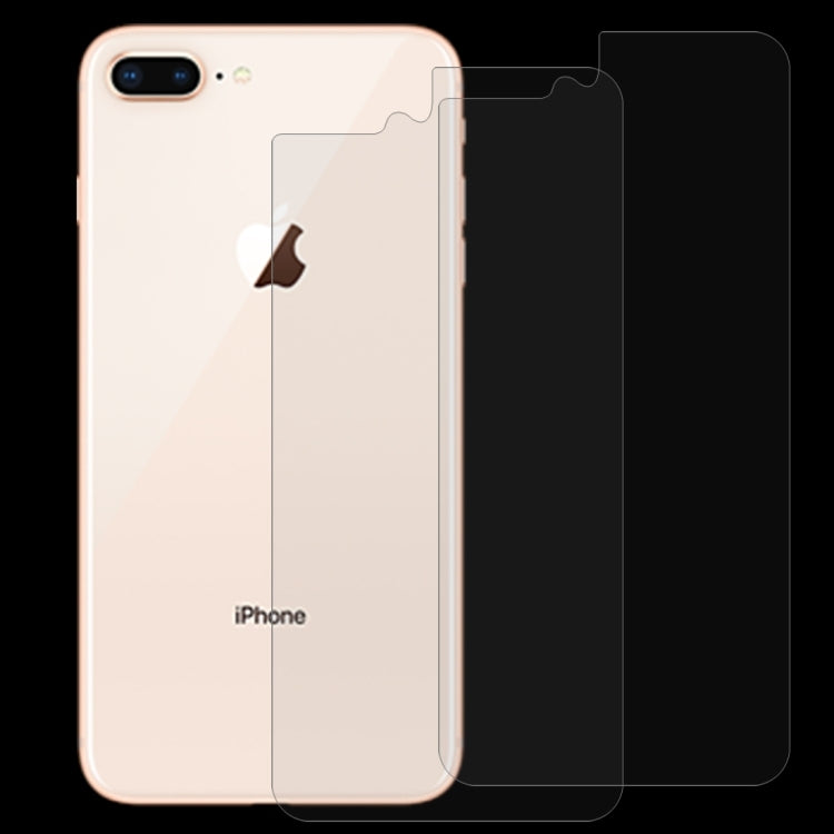 2 PCS for iPhone 8 Plus & 7 Plus 0.3mm 9H Surface Hardness 2.5D Curved Edge Explosion-proof Premium Tempered Glass Back Screen Protector