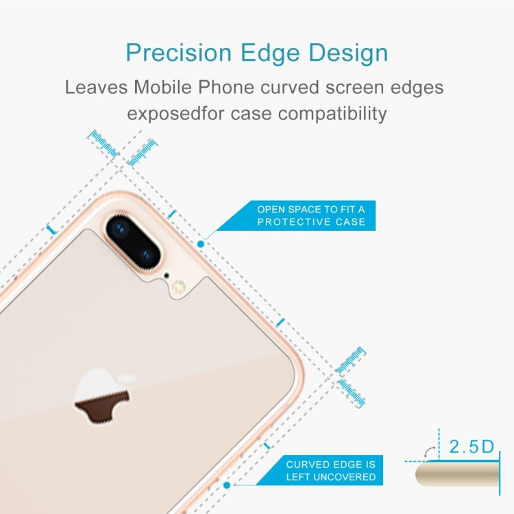 100 PCS for iPhone 8 Plus & 7 Plus 0.3mm 9H Surface Hardness 2.5D Curved Edge Explosion-proof Premium Tempered Glass Back Screen Protector