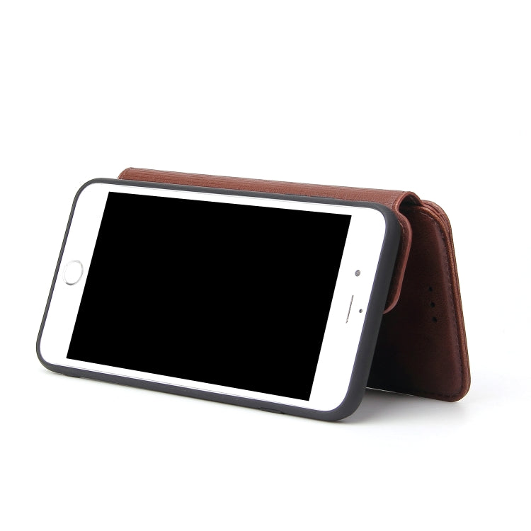 Cowhide Texture Magnetic Absorption Detachable Horizontal Flip Leather Case for iPhone 8 Plus & 7 Plus, with Holder & Card Slots & Wallet