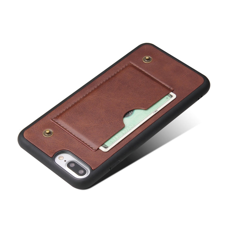 Cowhide Texture Magnetic Absorption Detachable Horizontal Flip Leather Case for iPhone 8 Plus & 7 Plus, with Holder & Card Slots & Wallet