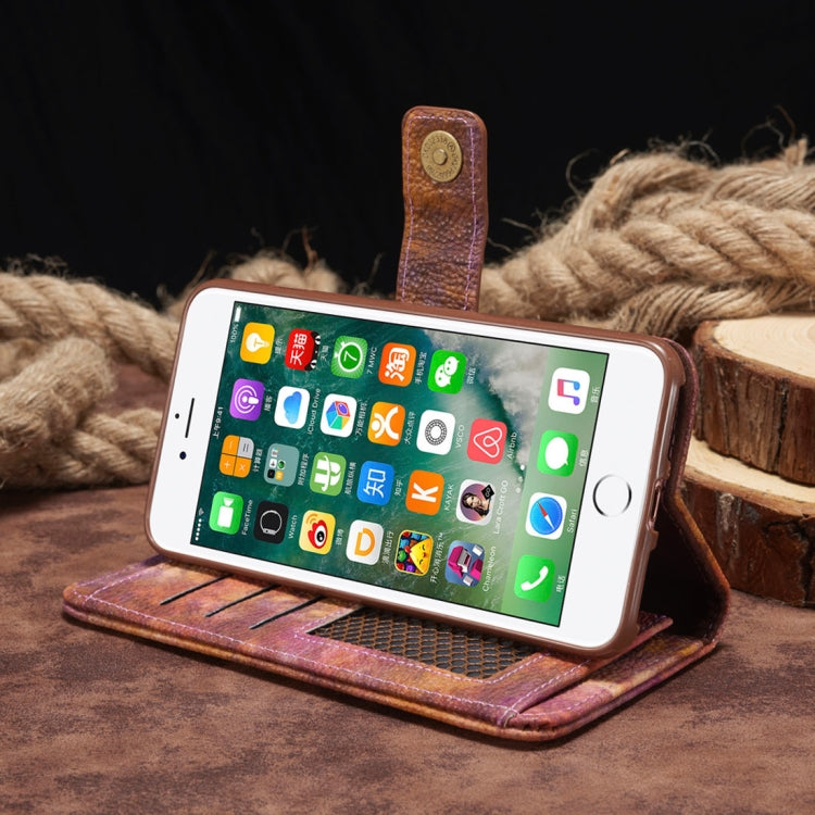 For iPhone 8 Plus & 7 Plus Retro Literary Forest Series Horizontal Flip Leather Case with Holder & Card Slot & Wallet & Photo Frame