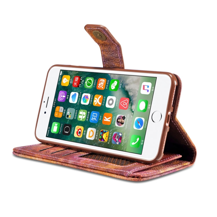 For iPhone 8 Plus & 7 Plus Retro Literary Forest Series Horizontal Flip Leather Case with Holder & Card Slot & Wallet & Photo Frame