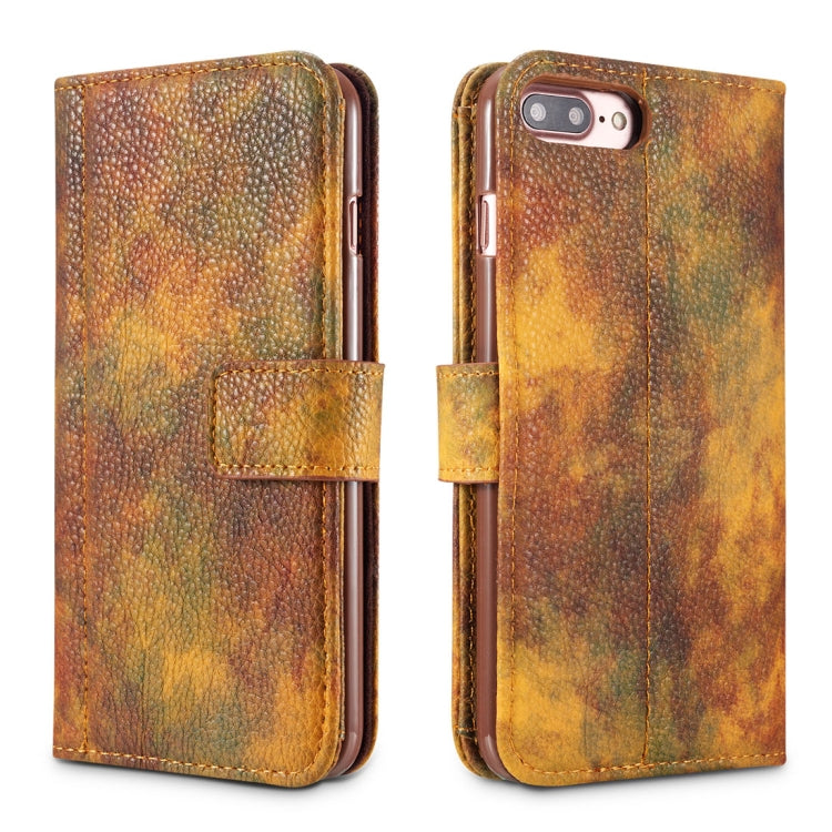 For iPhone 8 Plus & 7 Plus Retro Literary Forest Series Horizontal Flip Leather Case with Holder & Card Slot & Wallet & Photo Frame