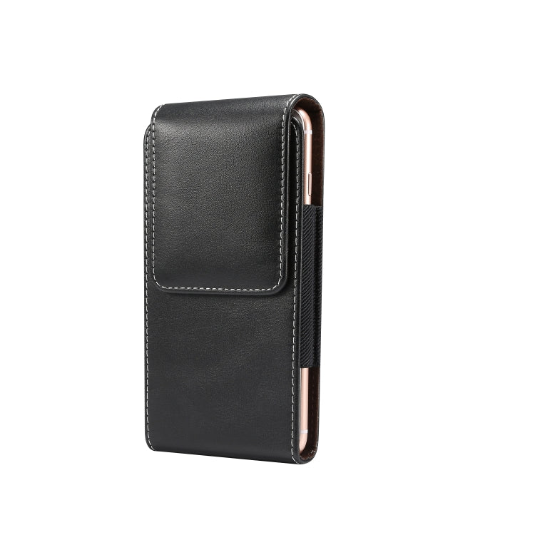 5.2 inch Universal Vertical Lambskin Texture Waist Bag  for iPhone XS, Galaxy S10e, Huawei P30 (Black)