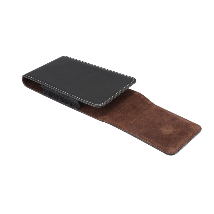 5.2 inch Universal Vertical Lambskin Texture Waist Bag  for iPhone XS, Galaxy S10e, Huawei P30 (Black)