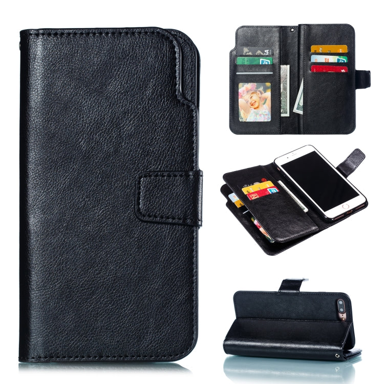 Litchi Texture Horizontal Flip Leather Case for iPhone 7 Plus, with Nine Card Slots & Wallet & Photo Frame