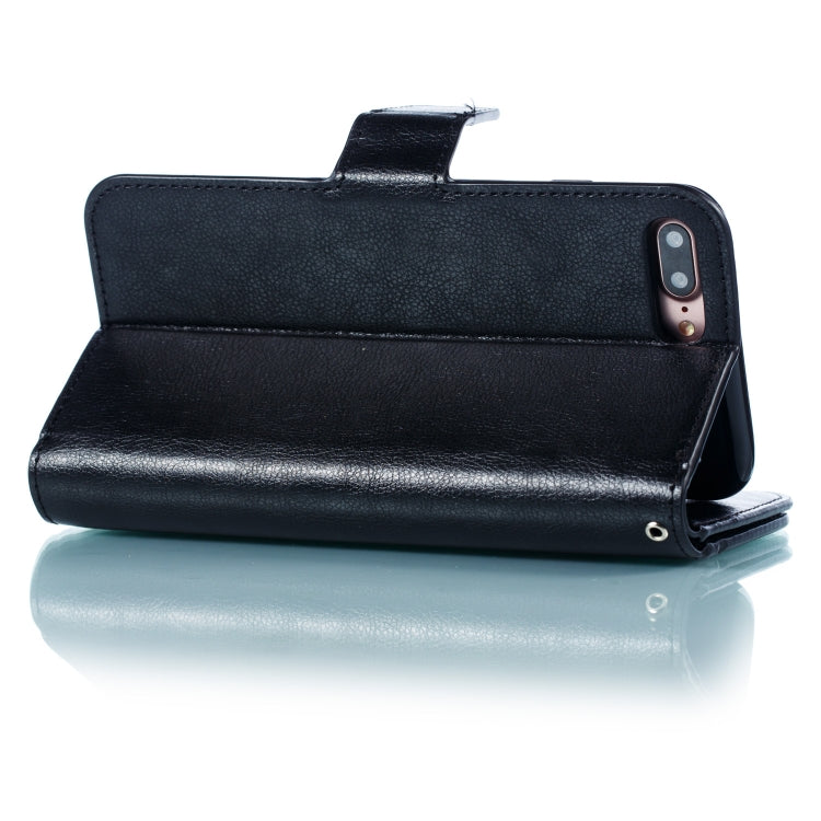 Litchi Texture Horizontal Flip Leather Case for iPhone 7 Plus, with Nine Card Slots & Wallet & Photo Frame