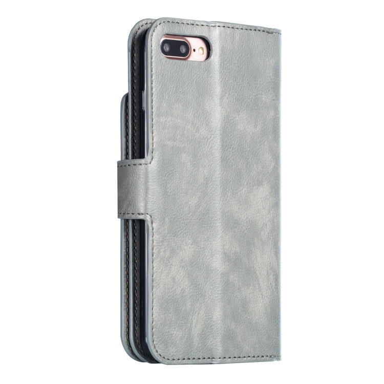 Litchi Texture Horizontal Flip Leather Case for iPhone 7 Plus, with Nine Card Slots & Wallet & Photo Frame