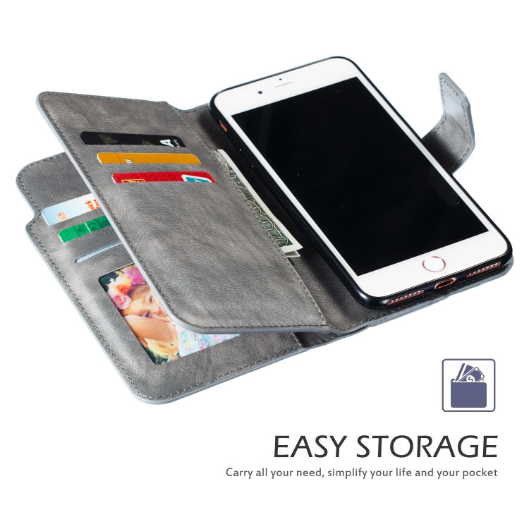 Litchi Texture Horizontal Flip Leather Case for iPhone 7 Plus, with Nine Card Slots & Wallet & Photo Frame