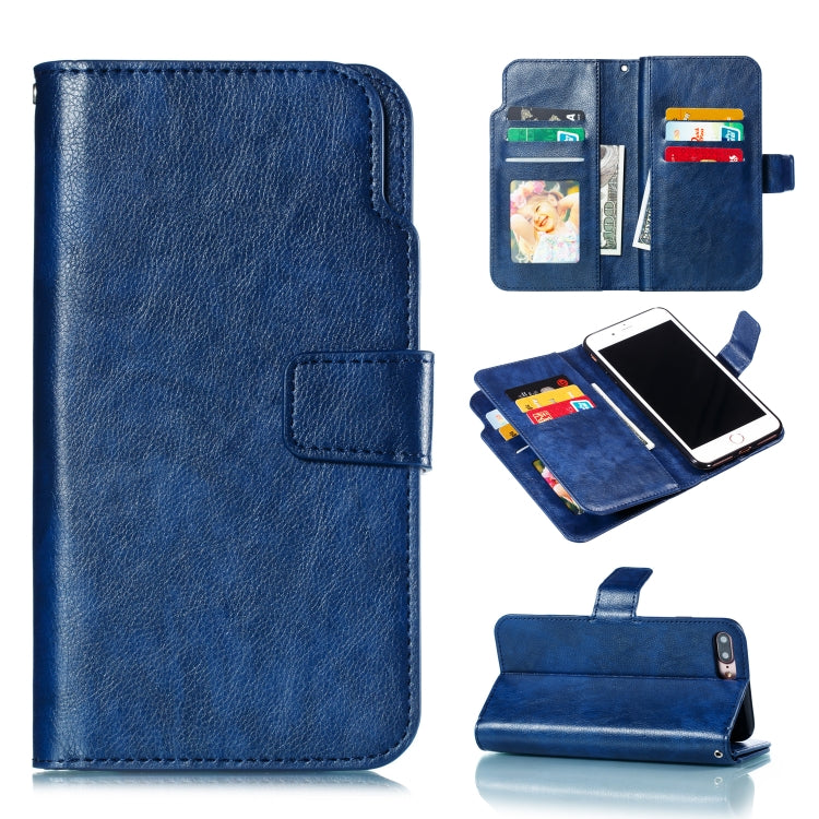 Litchi Texture Horizontal Flip Leather Case for iPhone 7 Plus, with Nine Card Slots & Wallet & Photo Frame