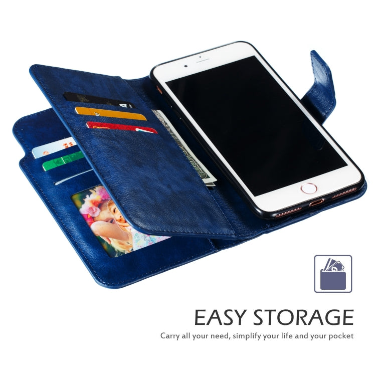 Litchi Texture Horizontal Flip Leather Case for iPhone 7 Plus, with Nine Card Slots & Wallet & Photo Frame