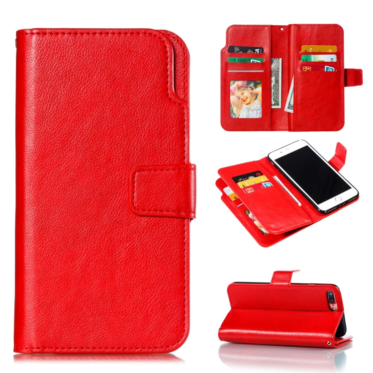 Litchi Texture Horizontal Flip Leather Case for iPhone 7 Plus, with Nine Card Slots & Wallet & Photo Frame