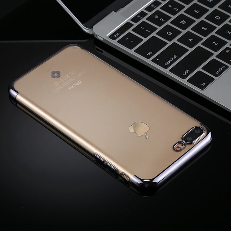 TOTUDESIGN for iPhone 8 Plus & 7 Plus Plating + TPU Transparent Soft Protective Back Cover Case