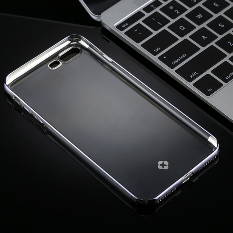 TOTUDESIGN for iPhone 8 Plus & 7 Plus Plating + TPU Transparent Soft Protective Back Cover Case