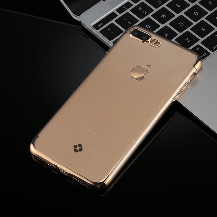 TOTUDESIGN for iPhone 8 Plus & 7 Plus Plating + TPU Transparent Soft Protective Back Cover Case