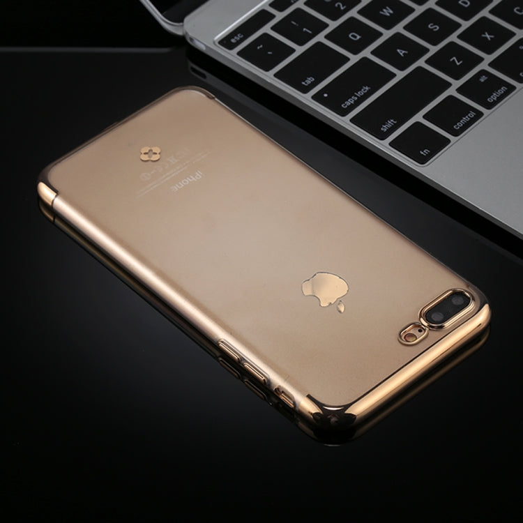 TOTUDESIGN for iPhone 8 Plus & 7 Plus Plating + TPU Transparent Soft Protective Back Cover Case