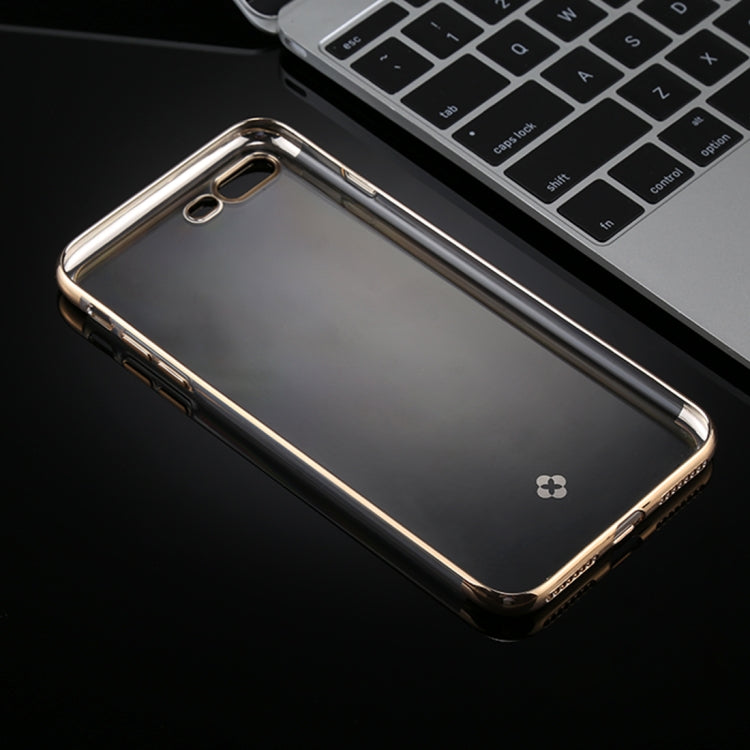 TOTUDESIGN for iPhone 8 Plus & 7 Plus Plating + TPU Transparent Soft Protective Back Cover Case