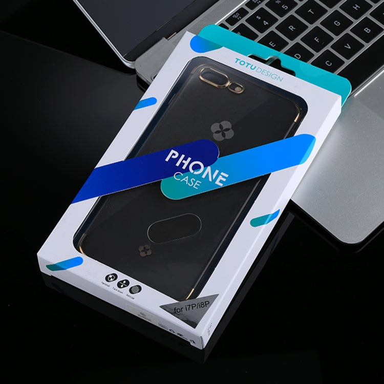 TOTUDESIGN for iPhone 8 Plus & 7 Plus Plating + TPU Transparent Soft Protective Back Cover Case