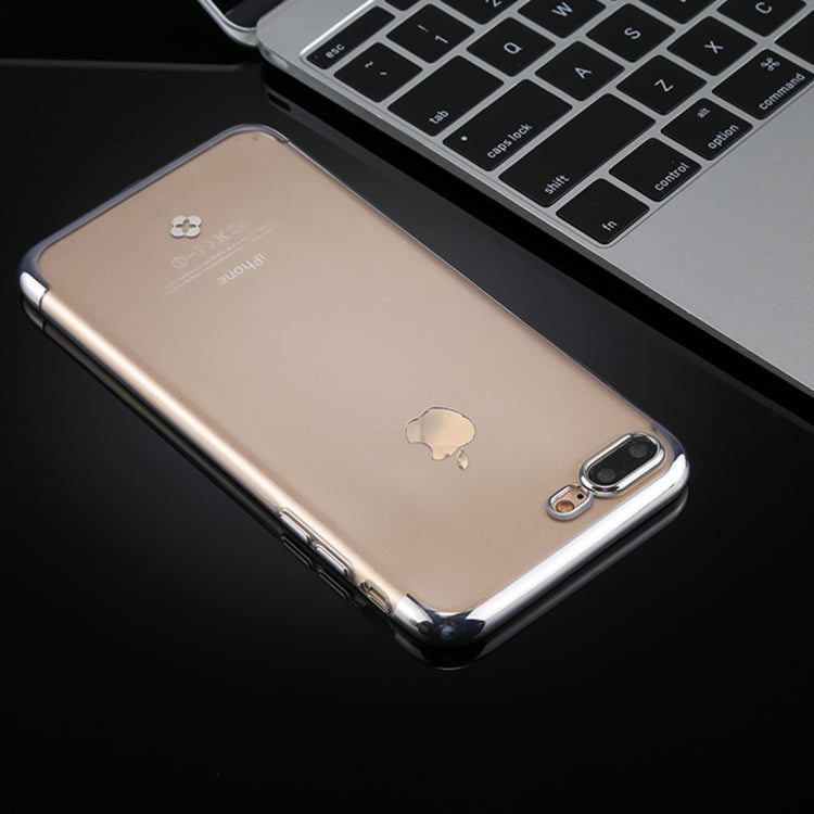 TOTUDESIGN for iPhone 8 Plus & 7 Plus Plating + TPU Transparent Soft Protective Back Cover Case