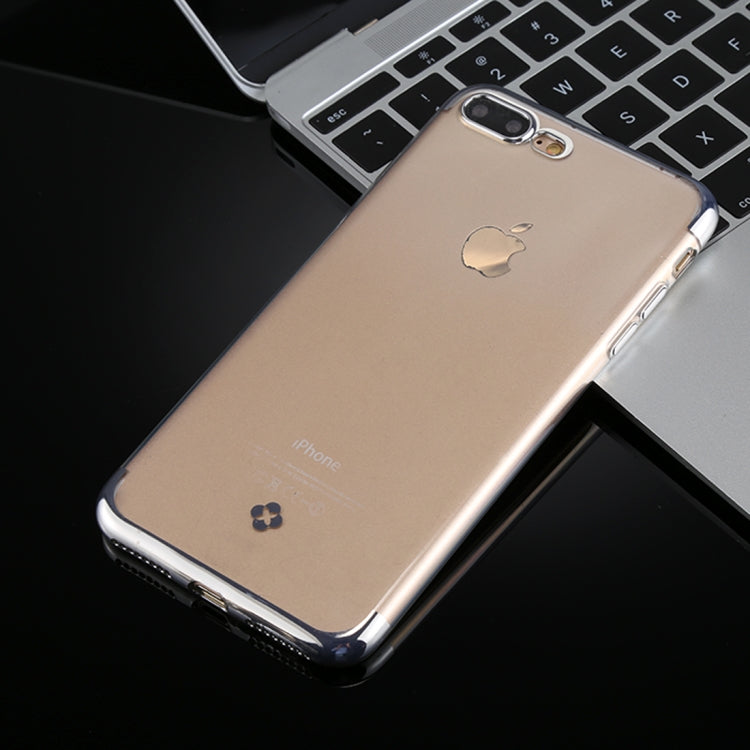TOTUDESIGN for iPhone 8 Plus & 7 Plus Plating + TPU Transparent Soft Protective Back Cover Case