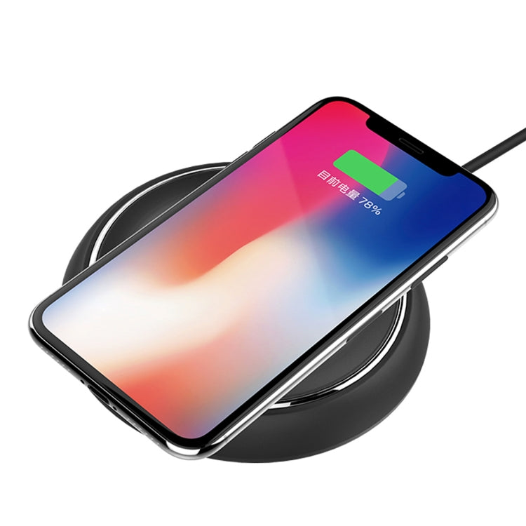 ROCK W5 DC 5V 2A 5W Max Output Qi Standard Wireless Charger, For iPhone X & 8 & 8 Plus, Galaxy S8 & S8+, LG G3 & G2 & G10, Nokia Lumia 820 & Lumia 830 / Lumia 920 & Lumia 930, Google Nexus 6 & 5 & 4 and Other QI Standard Smartphones