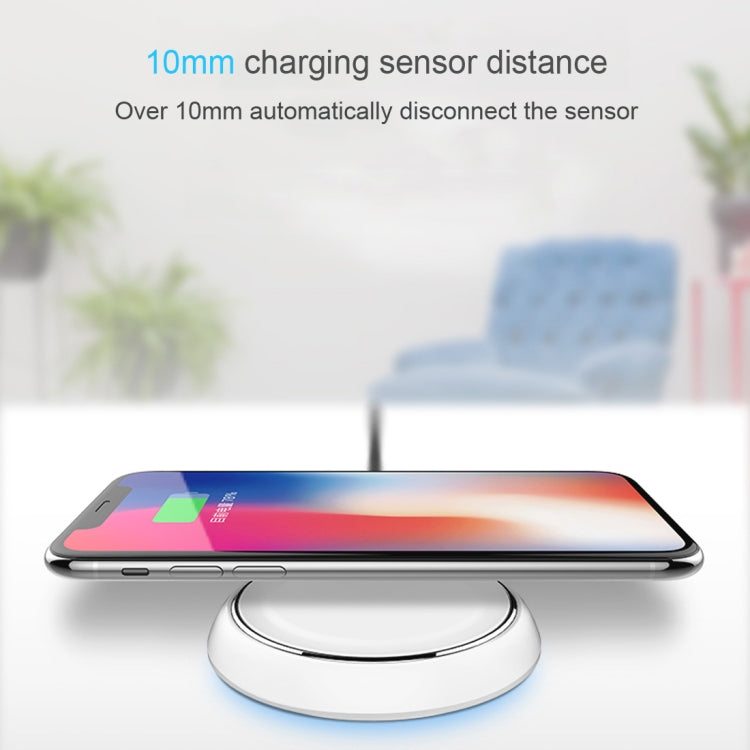 ROCK W5 DC 5V 2A 5W Max Output Qi Standard Wireless Charger, For iPhone X & 8 & 8 Plus, Galaxy S8 & S8+, LG G3 & G2 & G10, Nokia Lumia 820 & Lumia 830 / Lumia 920 & Lumia 930, Google Nexus 6 & 5 & 4 and Other QI Standard Smartphones
