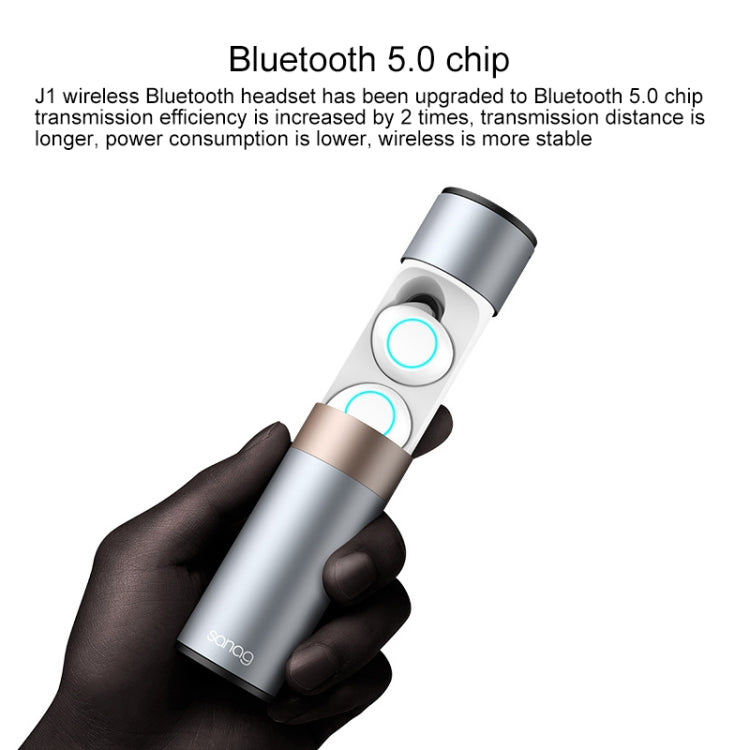 J1 Waterproof Creative Pumping 5.0 Bluetooth Mini TWS Wireless Bluetooth Earphone(Grey)