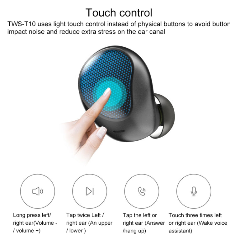 TWS-t10 Wireless Sports 5.0 Bluetooth Earphone with Power Bank