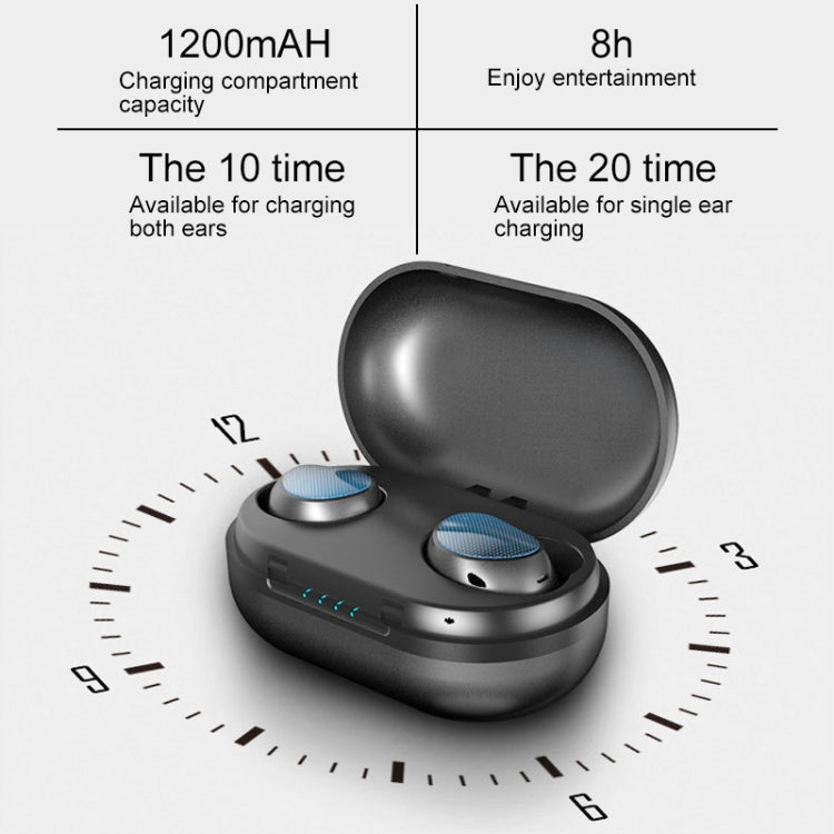 TWS-t10 Wireless Sports 5.0 Bluetooth Earphone with Power Bank