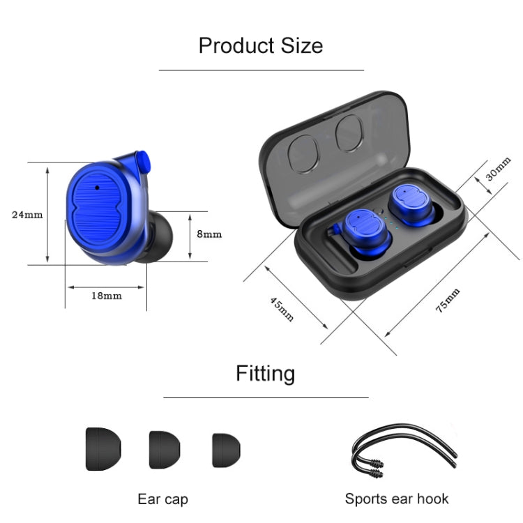 TWS-8 Touch Wireless Mini Waterproof 5.0 Bluetooth Earphone