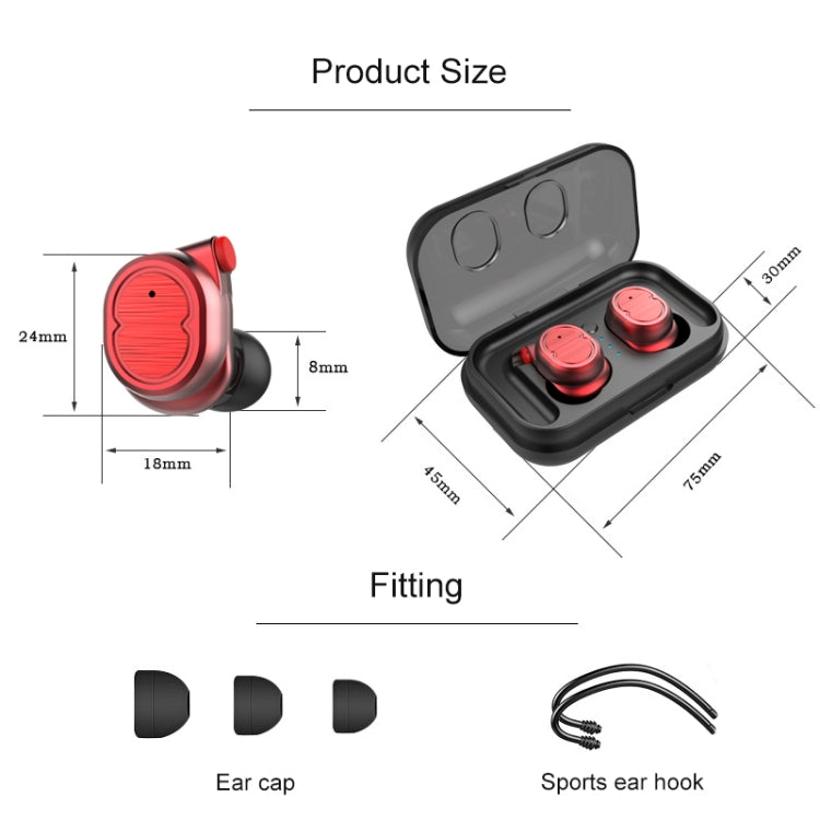 TWS-8 Touch Wireless Mini Waterproof 5.0 Bluetooth Earphone