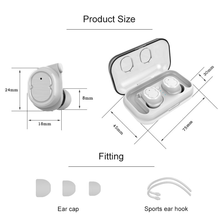 TWS-8 Touch Wireless Mini Waterproof 5.0 Bluetooth Earphone