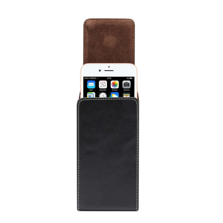 6.0 inch Universal Vertical Lambskin Texture Waist Bag  for iPhone XS Max, Galaxy S10+, Huawei P30 Pro(Black)