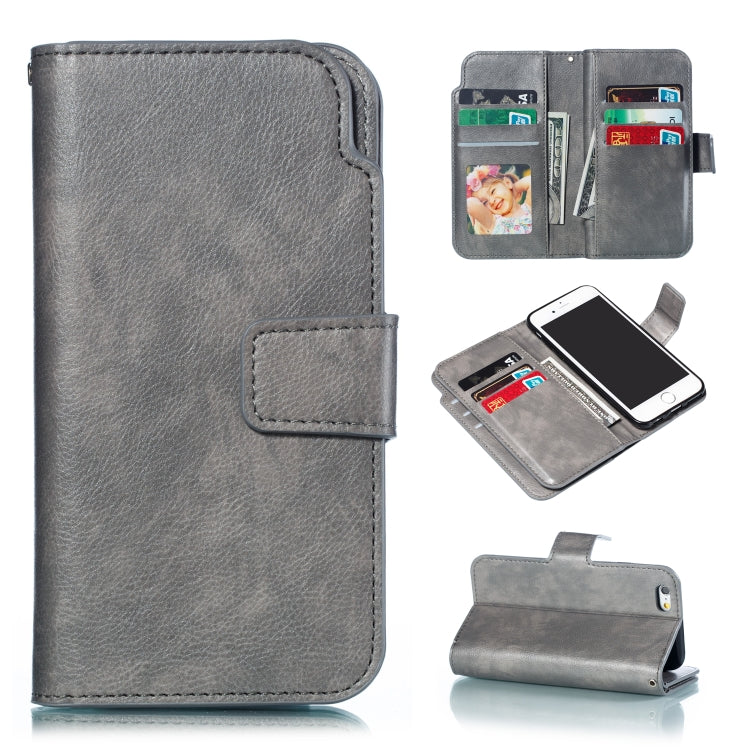 Litchi Texture Horizontal Flip Leather Case for iPhone 7 / 8, with Nine Card Slots & Wallet & Photo Frame