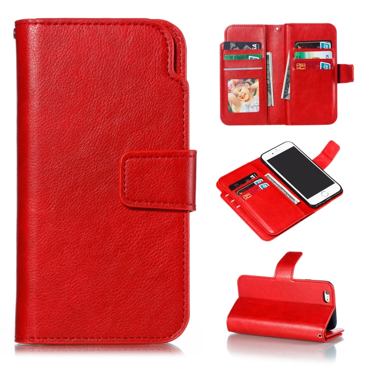 Litchi Texture Horizontal Flip Leather Case for iPhone 7 / 8, with Nine Card Slots & Wallet & Photo Frame