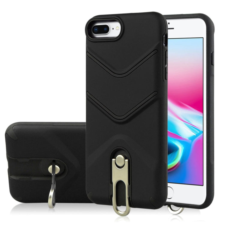 For iPhone 8 Plus & 7 Plus TPU + PC Shockproof Protective Back Case with Rotatable Holder