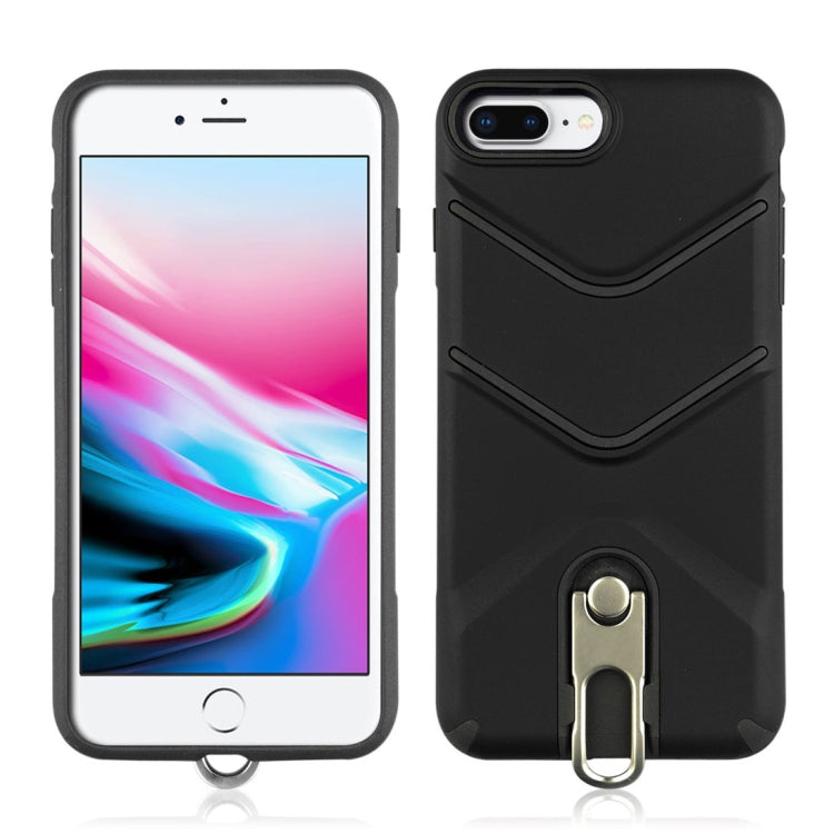 For iPhone 8 Plus & 7 Plus TPU + PC Shockproof Protective Back Case with Rotatable Holder