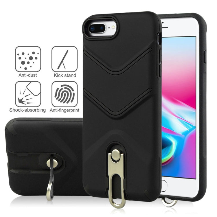 For iPhone 8 Plus & 7 Plus TPU + PC Shockproof Protective Back Case with Rotatable Holder