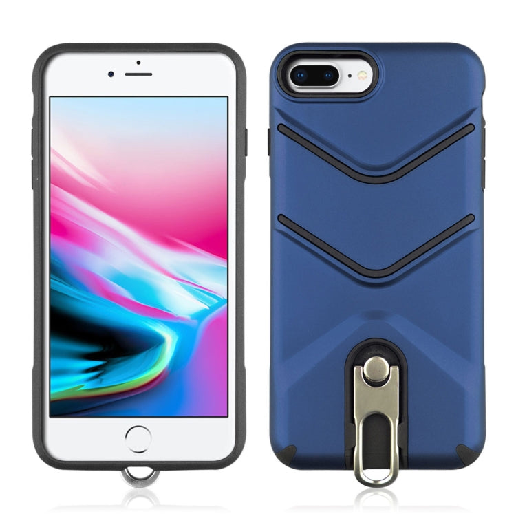 For iPhone 8 Plus & 7 Plus TPU + PC Shockproof Protective Back Case with Rotatable Holder
