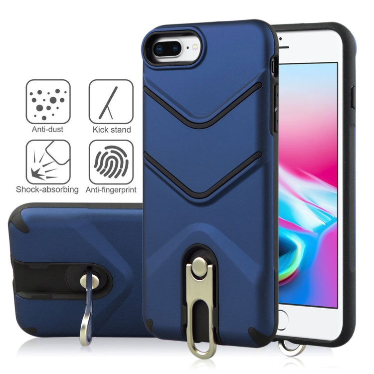 For iPhone 8 Plus & 7 Plus TPU + PC Shockproof Protective Back Case with Rotatable Holder